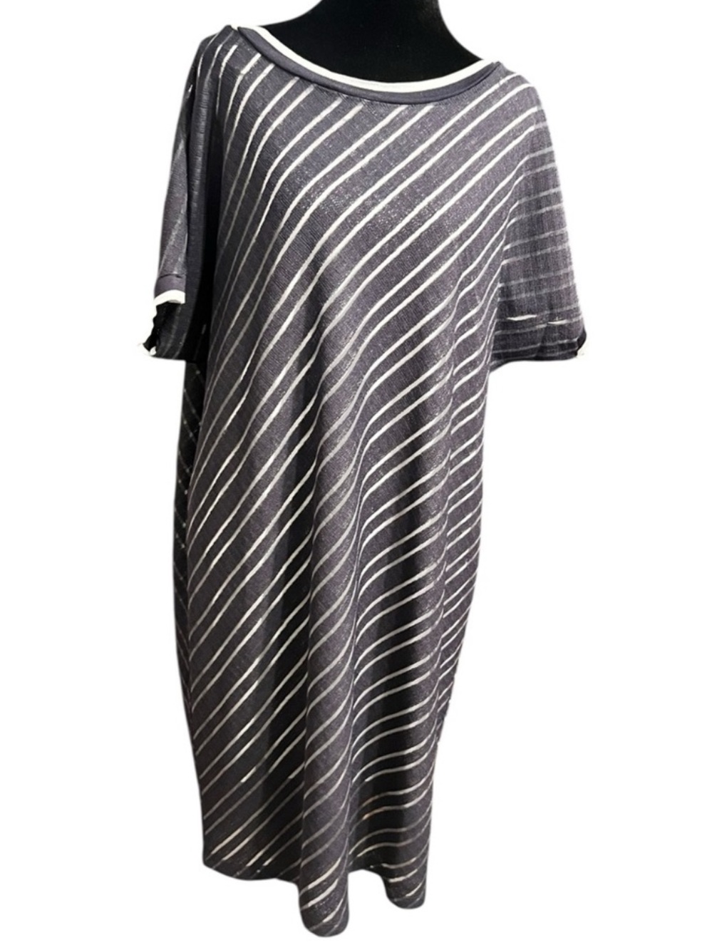 Jones New York Gray & White Striped Dress XL